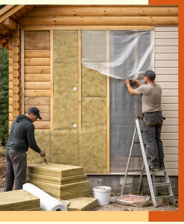 Утепление дома из бруса в Евпатории от 3950 руб./м2 — работы под ключ | ТепломастерЕвп