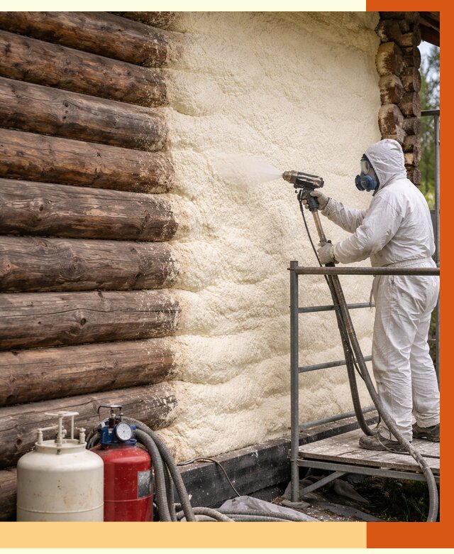 Утепление бревенчатого дома ППУ в Евпатории под ключ от 6583 руб. | ТепломастерЕвп