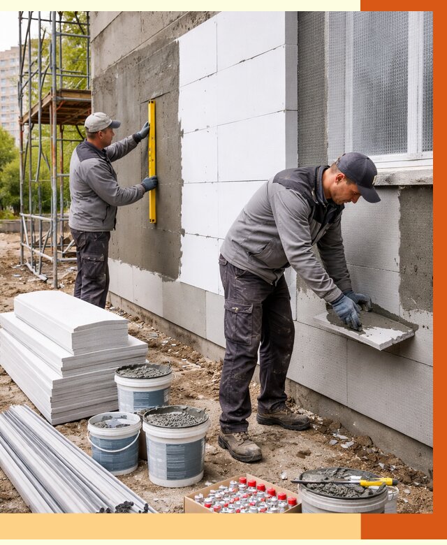 Утепление фасада и стен снаружи в Евпатории от 4424 руб. | ТепломастерЕвп